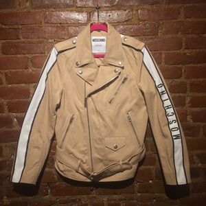 MOSCHINO COUTURE COTTON BIKER
BOMBER JACKET BEIGE SIZE MEDIUM